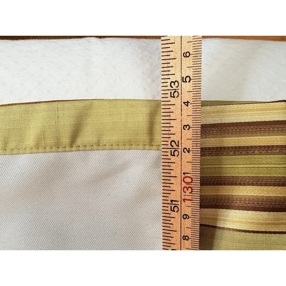 Green Brown Beige Stripe Valances set of two classic‎ Waverly quality no tag